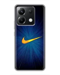 Чехол для Xiaomi POCO X6 5G с картинкой «Синий пульс Nike»