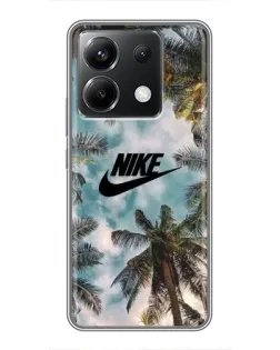 Чехол для Xiaomi POCO X6 5G с картинкой «Тропический принт Nike»