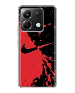 Чехол для Xiaomi POCO X6 5G с картинкой «Красные брызги Nike»