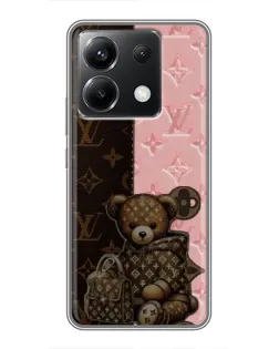 Чехол для Xiaomi POCO X6 5G с картинкой «Мишка в стиле LV»