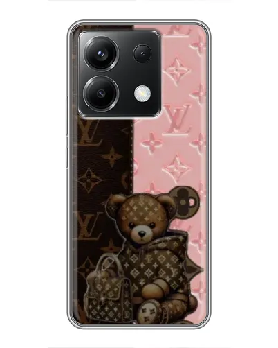 Чехол для Xiaomi POCO X6 5G с картинкой «Мишка в стиле LV»