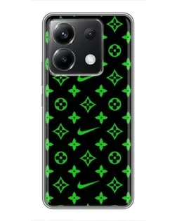 Чехол для Xiaomi POCO X6 5G с картинкой «Неоновый принт LV»
