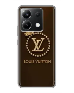Чехол для Xiaomi POCO X6 5G с картинкой «LV — золотая печать»