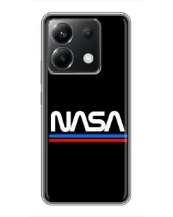 Чохол для Xiaomi POCO X6 5G з картинкою «NASA — класика Red Blue» Чохол для Xiaomi POCO X6 5G з картинкою «NASA — класика Red Blue»