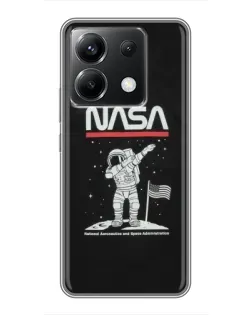 Чохол для Xiaomi POCO X6 5G з картинкою «NASA — крокуємо по Місяцю»