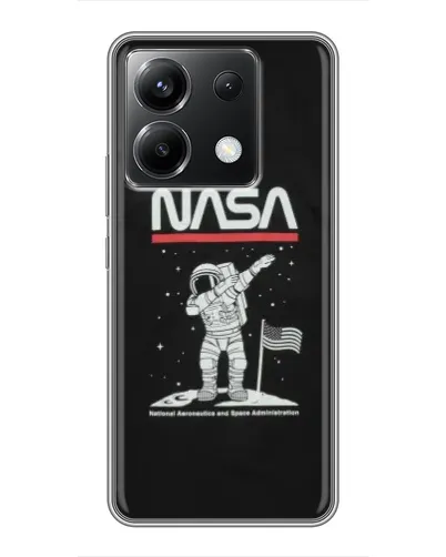 Чохол для Xiaomi POCO X6 5G з картинкою «NASA — крокуємо по Місяцю»