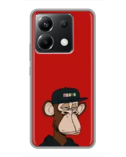 Чохол для Xiaomi POCO X6 5G з картинкою «Bored Ape — червоний фон» Чохол для Xiaomi POCO X6 5G з картинкою «Bored Ape — червоний фон»