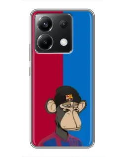 Чохол для Xiaomi POCO X6 5G з картинкою «Bored Ape — фанат Барси»