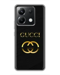 Чохол для Xiaomi POCO X6 5G з картинкою «Золотий логотип Gucci»