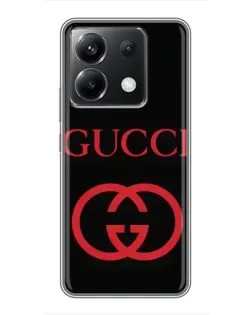 Чохол для Xiaomi POCO X6 5G з картинкою «Gucci — червоний логотип»