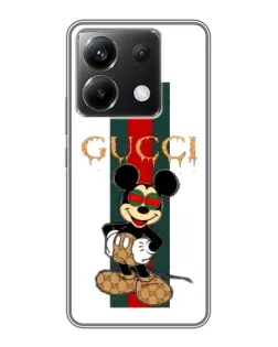 Чохол для Xiaomi POCO X6 5G з картинкою «Міккі Маус Gucci — смуги»