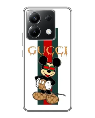 Чохол для Xiaomi POCO X6 5G з картинкою «Міккі Маус Gucci — смуги»
