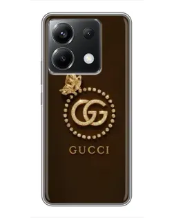 Чохол для Xiaomi POCO X6 5G з картинкою «Gucci — золотий метелик»