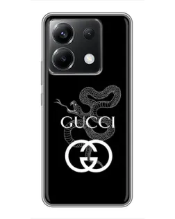 Чохол для Xiaomi POCO X6 5G з картинкою «Gucci — срібна змія»