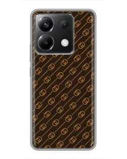 Чохол для Xiaomi POCO X6 5G з картинкою «Gucci — золоті діагоналі»