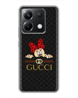 Чохол для Xiaomi POCO X6 5G з картинкою «Мінні Маус Gucci — чорний»