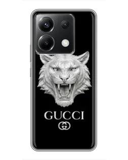 Чохол для Xiaomi POCO X6 5G з картинкою «Gucci — срібний лев»