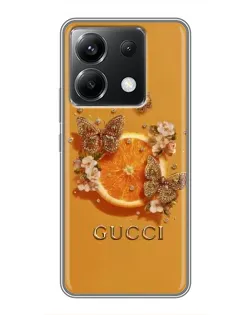 Чохол для Xiaomi POCO X6 5G з картинкою «Gucci — золоті метелики»