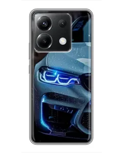 Чохол для Xiaomi POCO X6 5G з картинкою «Погляд BMW з синіми фарами» Чохол для Xiaomi POCO X6 5G з картинкою «Погляд BMW з синіми фарами»