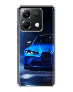 Чохол для Xiaomi POCO X6 5G з картинкою «Блакитна BMW M4»