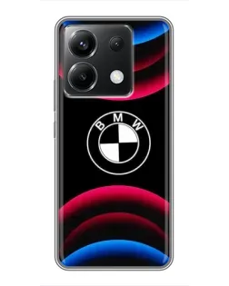 Чохол для Xiaomi POCO X6 5G з картинкою «Логотип BMW та неонові дуги»