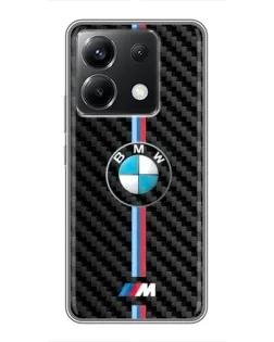 Чохол для Xiaomi POCO X6 5G з картинкою «Емблема BMW та карбон»
