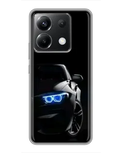 Чехол для Xiaomi POCO X6 5G с картинкой «BMW — ночной взгляд» Чехол для Xiaomi POCO X6 5G с картинкой «BMW — ночной взгляд»