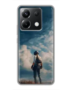 Чохол для Xiaomi POCO X6 5G з картинкою «Герой PUBG на скелі»