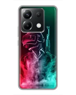 Чохол для Xiaomi POCO X6 5G з картинкою «PUBG — вогняний воїн»