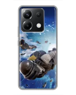 Чохол для Xiaomi POCO X6 5G з картинкою «Десант PUBG — стрибок»