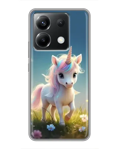 Чехол для Xiaomi POCO X6 5G с картинкой «Единорог на поляне»