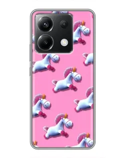 Чехол для Xiaomi POCO X6 5G с картинкой «Единороги на розовом»