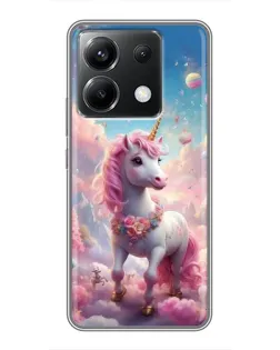 Чехол для Xiaomi POCO X6 5G с картинкой «Единорог среди облаков»