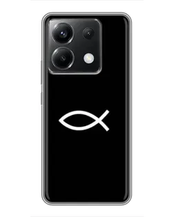 Чехол для Xiaomi POCO X6 5G с картинкой «Символ рыбы Jesus»