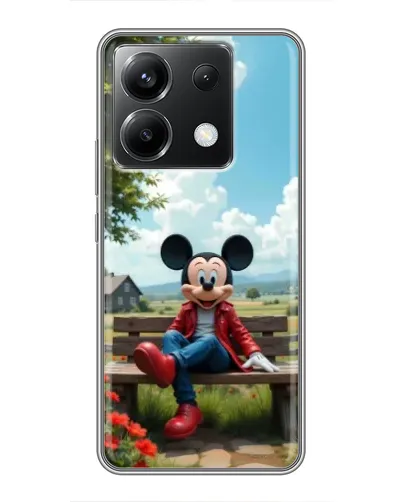 Чехол для Xiaomi POCO X6 5G с картинкой «Микки на скамейке»
