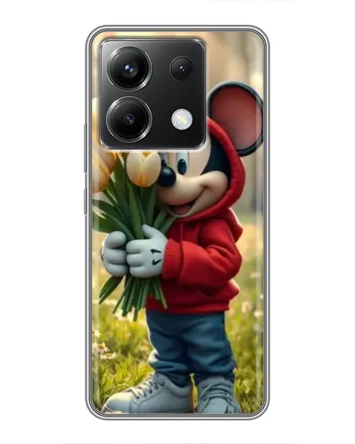 Чехол для Xiaomi POCO X6 5G с картинкой «Микки с тюльпанами»