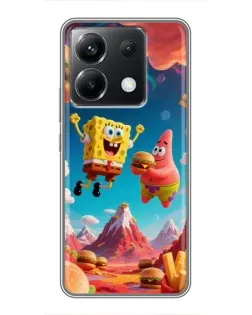 Чехол для Xiaomi POCO X6 5G с картинкой «Космический фастфуд»