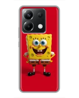 Чехол для Xiaomi POCO X6 5G с картинкой «Спанч Боб на красном»