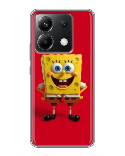 Чехол для Xiaomi POCO X6 5G с картинкой «Спанч Боб на красном»