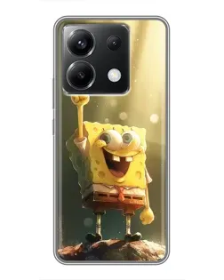 Чехол для Xiaomi POCO X6 5G с картинкой «Сияющий Спанч Боб»