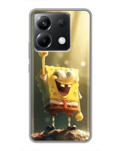 Чехол для Xiaomi POCO X6 5G с картинкой «Сияющий Спанч Боб»