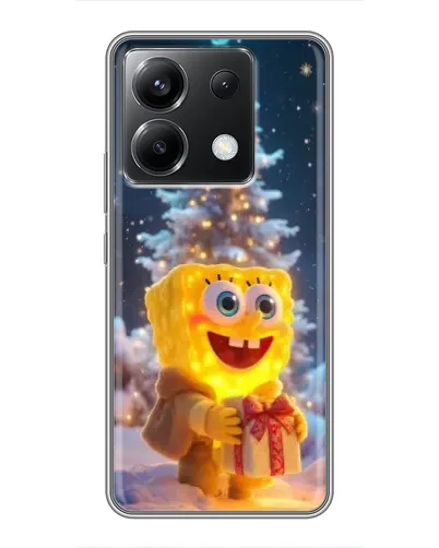 Чехол для Xiaomi POCO X6 5G с картинкой «Рождественский Спанч Боб»