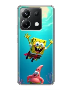 Чехол для Xiaomi POCO X6 5G с картинкой «Спанч Боб под водой»