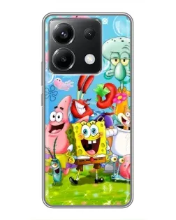 Чехол для Xiaomi POCO X6 5G с картинкой «Губка Боб и друзья»