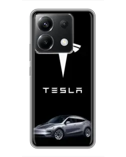 Чехол для Xiaomi POCO X6 5G с картинкой «Tesla Model Y»