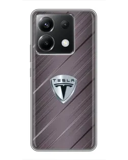 Чехол для Xiaomi POCO X6 5G с картинкой «Металлическая текстура Tesla»
