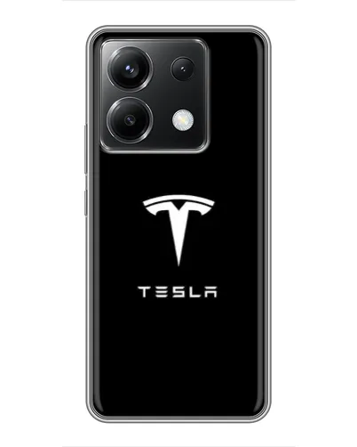 Чехол для Xiaomi POCO X6 5G с картинкой «Tesla White Logo»