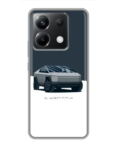 Чехол для Xiaomi POCO X6 5G с картинкой «Серебристый Cybertruck Tesla»