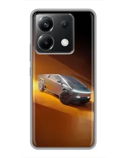 Чехол для Xiaomi POCO X6 5G с картинкой «Cybertruck в пустыне»