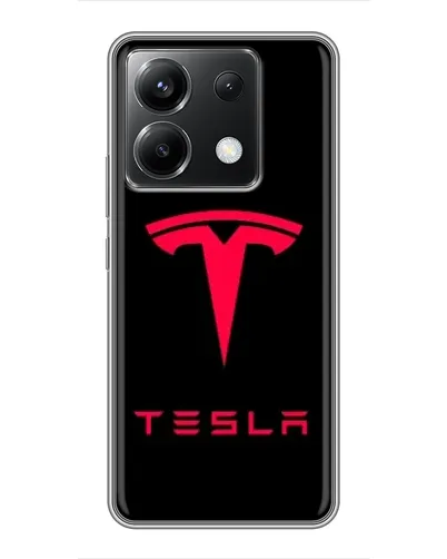 Чехол для Xiaomi POCO X6 5G с картинкой «Tesla Red Logo»